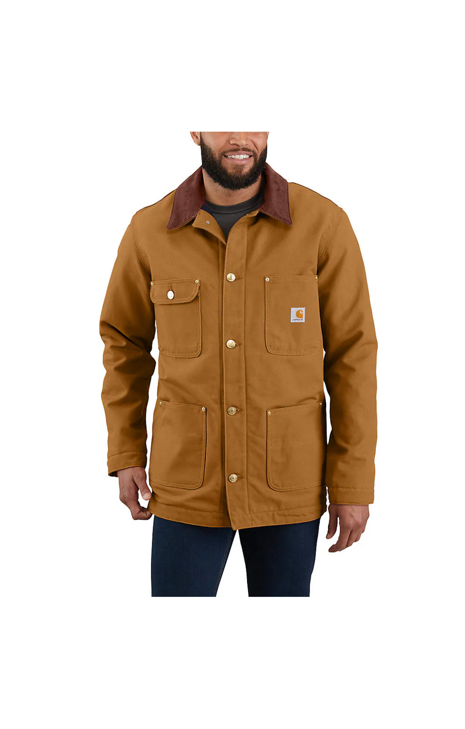MEN'S CARHARTT LOOSE FIT FIRM DUCK BLANKET-LINED CHORE COAT - 2 WARMER RATING