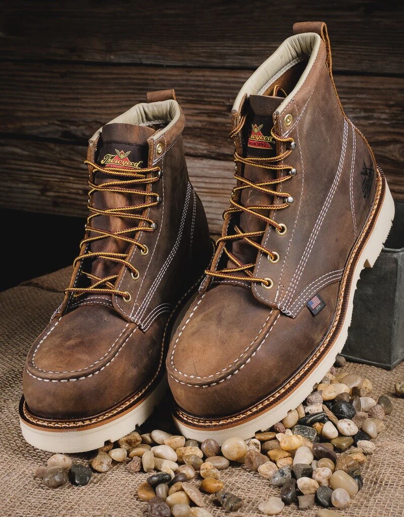 THOROGOOD MEN'S STEEL TOE LACE UP 6" MOC TOE 804-4375