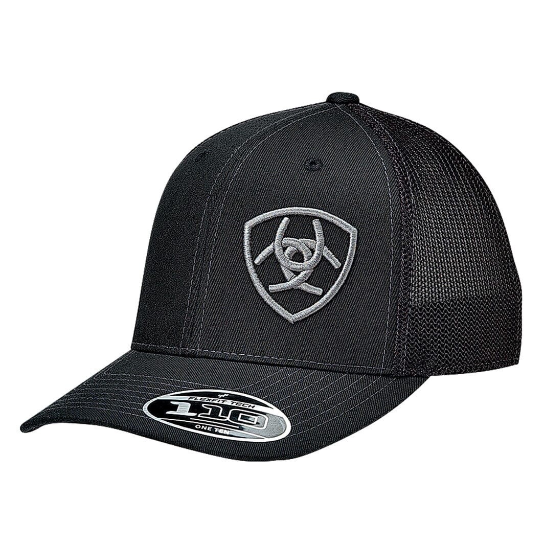 ARIAT MEN'S BLACK LOGO OFFSET LOGO CAP 1597801