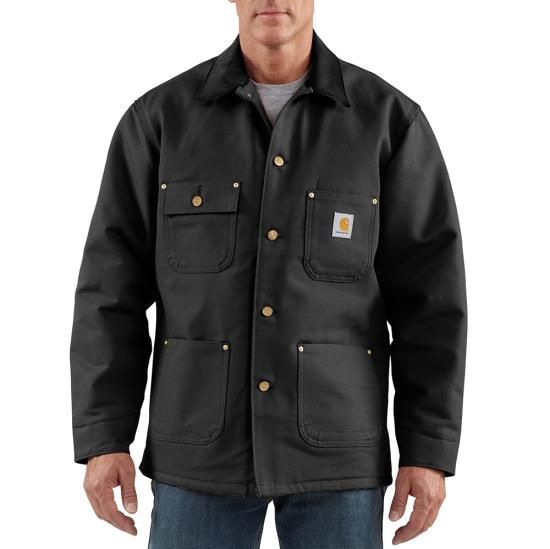 CARHARTT MEN'S DUCK CHORE BLANKET LINED COAT-C001