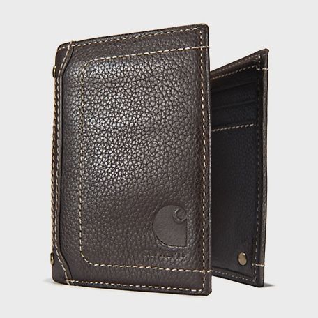 MEN'S CARHARTT PEBBLE TRIFOLD LEATHER WALLET-B000020920199