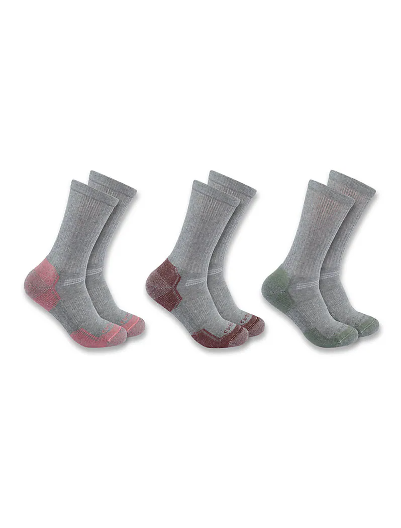 CARHARTT WOMEN'S COTTON BLEND SOCKS-SC2823W, Color: GREY, Size: MED