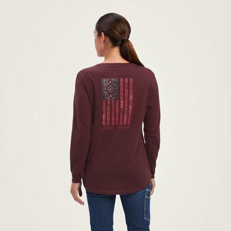 WOMENS REBAR COTTON STRONG SOUTHWEST GRAPHIC L/S T-SHIRT