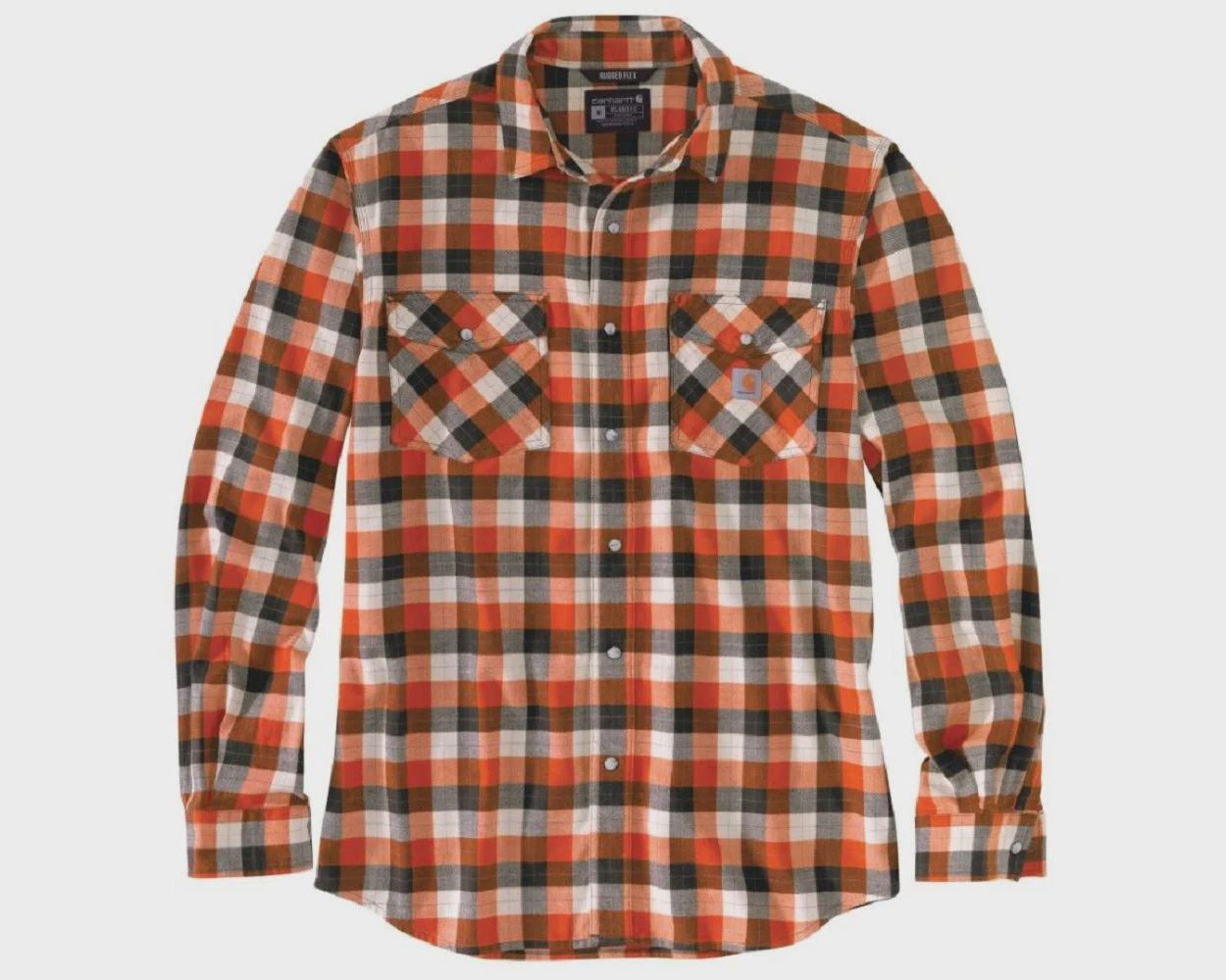 CARHARTT RUGGED FLEX FLANNEL PLAID SNAP FRONT