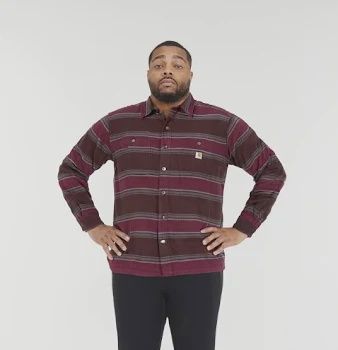 CARHARTT MEN'S RUGGED FLEX RELAXED FIT MIDWEIGHT FLANNEL FLEECE-LINED SHIRT