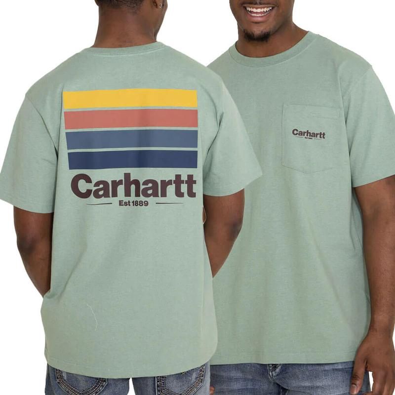 RELAXED FIT HEAVYWEIGHT S/S POCKET LINE GRAPHIC T-SHIRT
