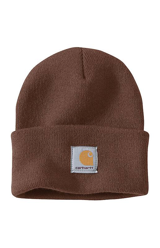 CARHARTT KNIT CUFFED BEANIE-A18, Color: DARK BROWN, Size: OSFA