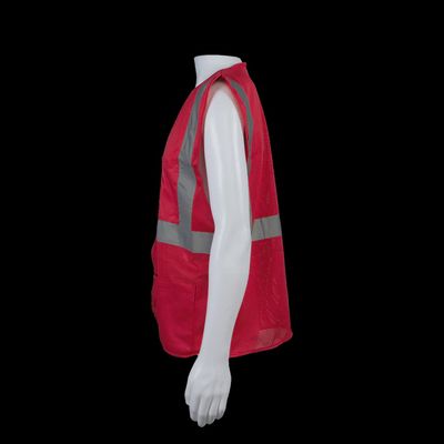 ANSI NON-RATED RED MESH SAFETY VEST FOR ENHANCED SAFETY &amp; IDENTIFICATION
