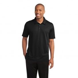 SPORT TEK MEN'S POSICHARGE ACTIVE TEXTURED POLO-ST690, Color: BLACK, Size: SM