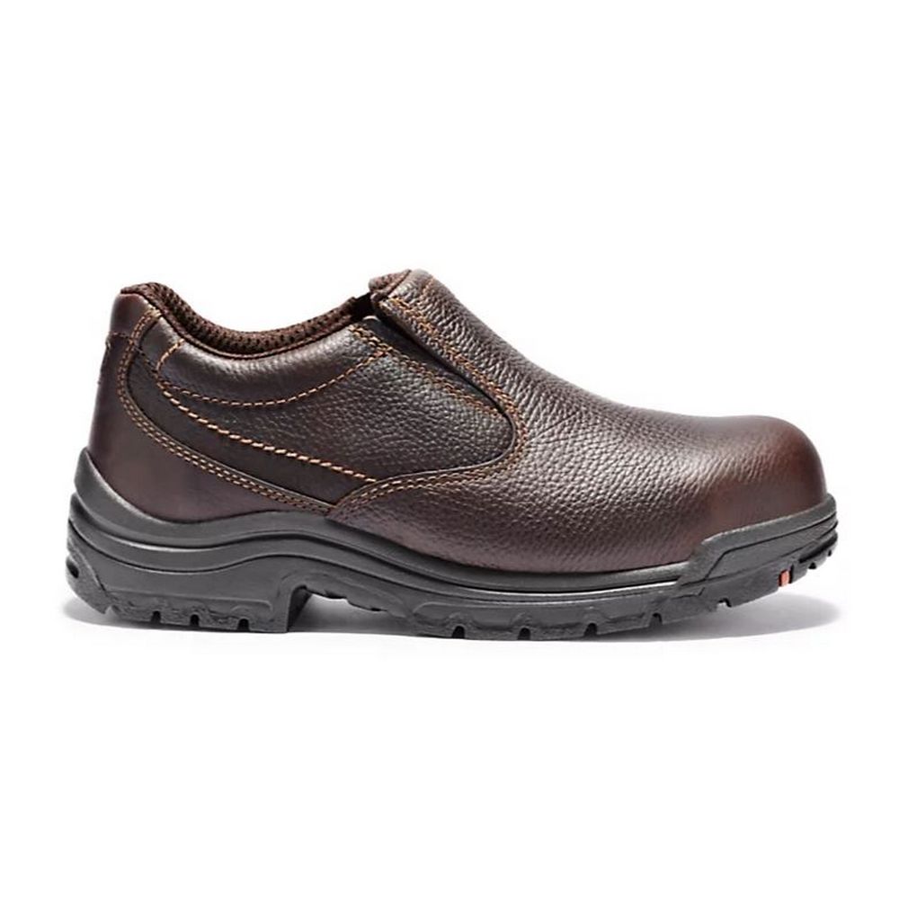 TIMBERLAND PRO MEN'S TITAN ALLOY TOE SLIP ON WORK BOOT-TB053534 TIMBERLAND PRO MEN'S TITAN ALLOY TOE SLIP ON WORK BOOT-TB053534, Color: BROWN, Size: 8.5M