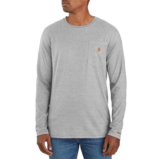 CARHARTT FORCE RELAXED FIT MIDWEIGHT LONG-SLEEVE POCKET T-SHIRT-104617, Color: GREY, Size: XL