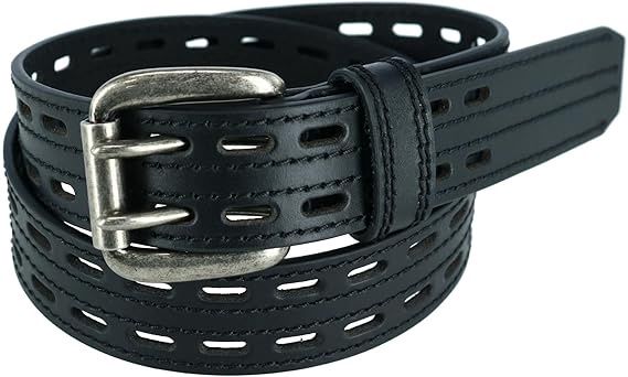 NOCONA MEN'S  BLACK LEATHER BELT N2710801, Color: BLACK, Size: 36
