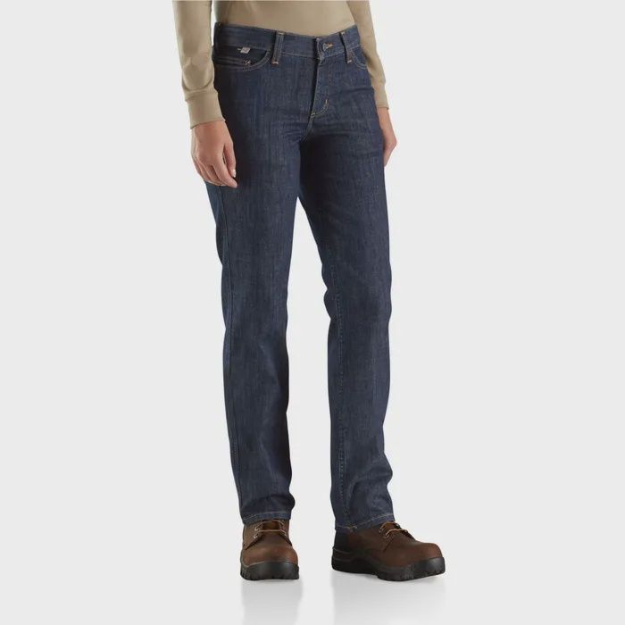 CARHARTT WOMEN'S FR RUGGED FLEX ORIGINAL FIT JEANS, Color: DENIM, Size: 16tall
