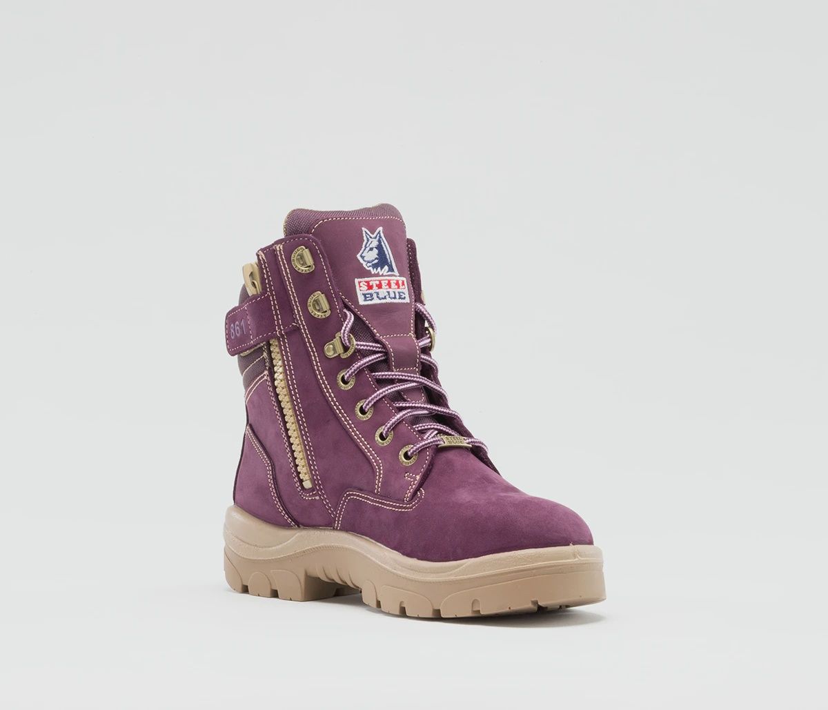 STEEL BLUE WOMEN'S SOUTHERN CROSS ZIP PR MIDSOLE STEEL TOE LACE UP 892861W-PURPLE, Color: PURPLE, Size: 11