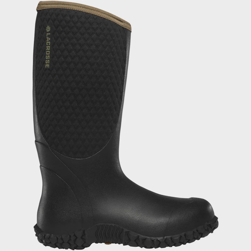 LACROSSE WOMEN'S ALPHALITE PULL ON RUBBER BOOT-610037, Color: BLACK, Size: 8