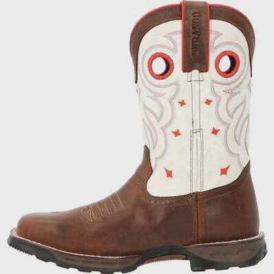 DURANGO WOMEN'S MAVERICK STEEL TOE WATERPROOF WESTERN WORK BOOT, Color: WHITE, Size: 6M