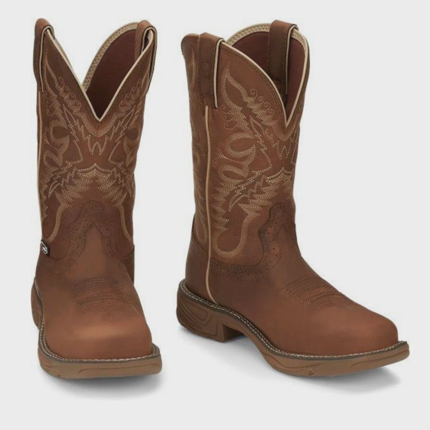 JUSTIN WOMEN'S RUSH 11 INCH NANO COMPOSITE TOE WATERPROOF WORK BOOT-SE4352, Color: BROWN, Size: 6B