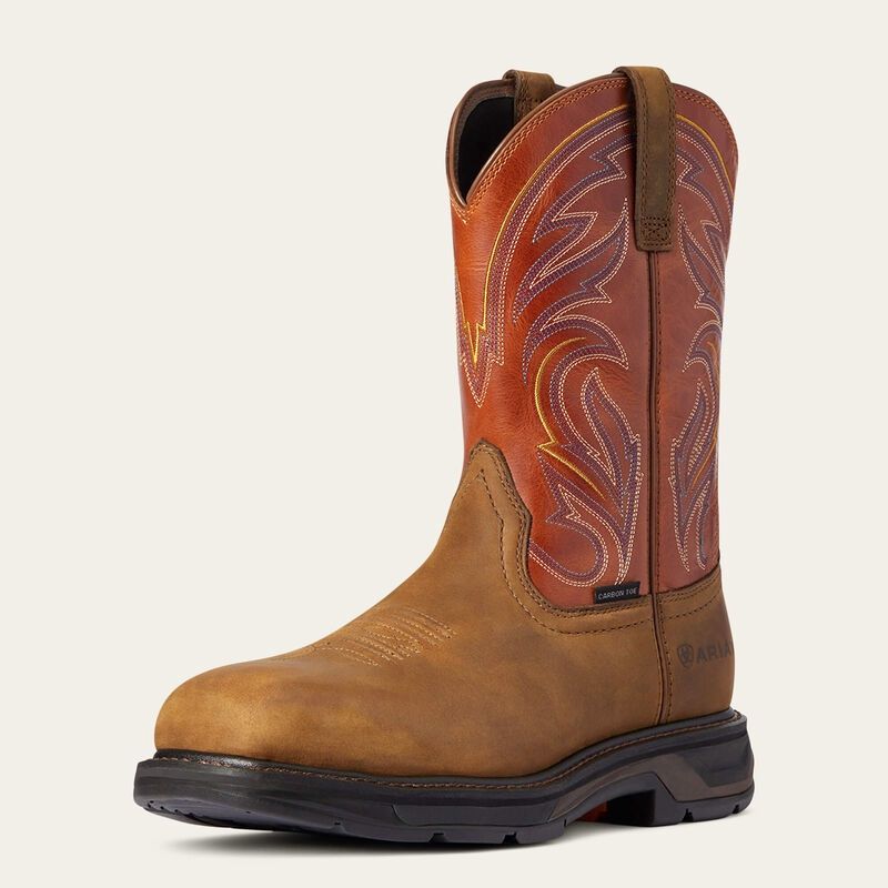 ARIAT MENS WORKHOG CARBON TOE WORK BOOT-10038316, Color: RED, Size: 9EE