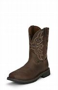 JUSTIN MEN'S COMP SAFETY TOE WORK BOOT-WK3003, Color: DARK BROWN, Size: 8EE