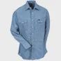 WRANGLER MEN'S COWBOY CUT CLASSIC FIT WORK SHIRT - 1070130MW, Color: BLUE, Size: 16.5 X 37