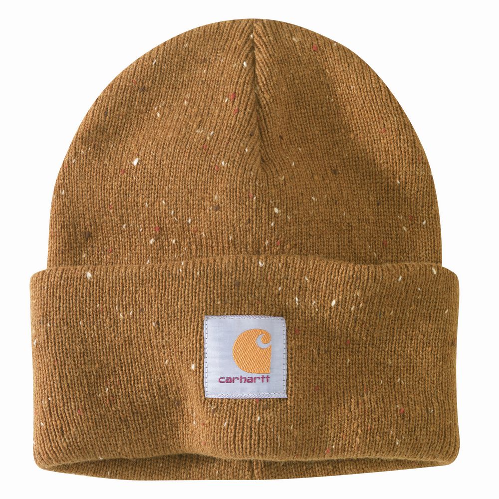 CARHARTT WOOL BLEND BEANIE CAP -105045, Color: BROWN