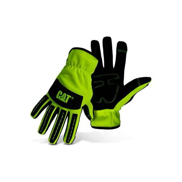 CAT TOUCHSCREEN HI-VIS IMPACT UTILITY GLOVE-CAT012250, Color: HI-VIS YELLOW, Size: LG