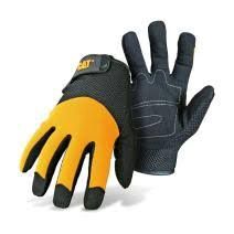 CAT PADDED PALM UTILITY GLOVE W/MESH BACK-CAT012215, Color: YELLOW, Size: JUMBO