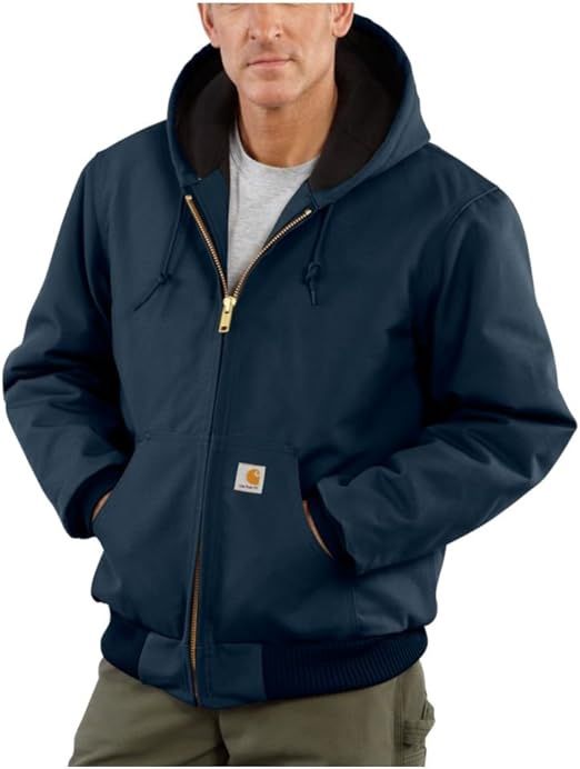 CARHARTT MEN'S LOOSE FIT FIRM DUCK THERMAL LINED ACTIVE JACKET- J131, Color: DARK NAVY, Size: 3XL