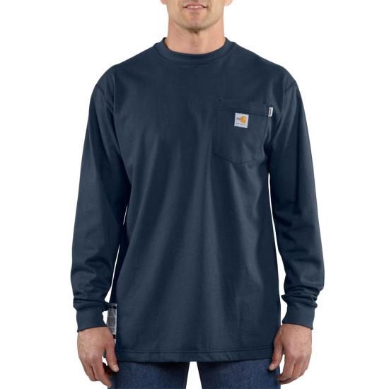 CARHARTT MEN'S FR L/S T-SHIRT-100235, Color: 410-NAVY, Size: SM