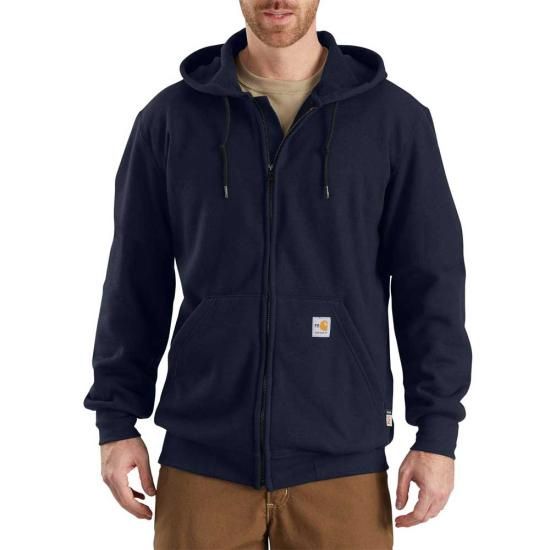 CARHARTT FR HEAVY WEIGHT HOODED SWEATSHIRT-102908, Color: NAVY, Size: XL