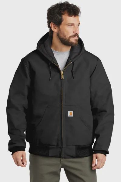 CARHARTT MEN'S RELAXED FIT FIRM DUCK INSULATED  JACKET-J140, Color: BLACK, Size: SM