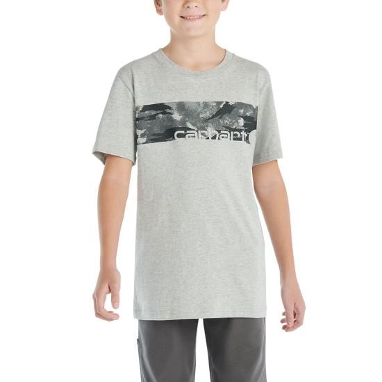 CARHARTT KIDS CAMO STRIPE T-SHIRT-CA6373, Color: GREY, Size: 4