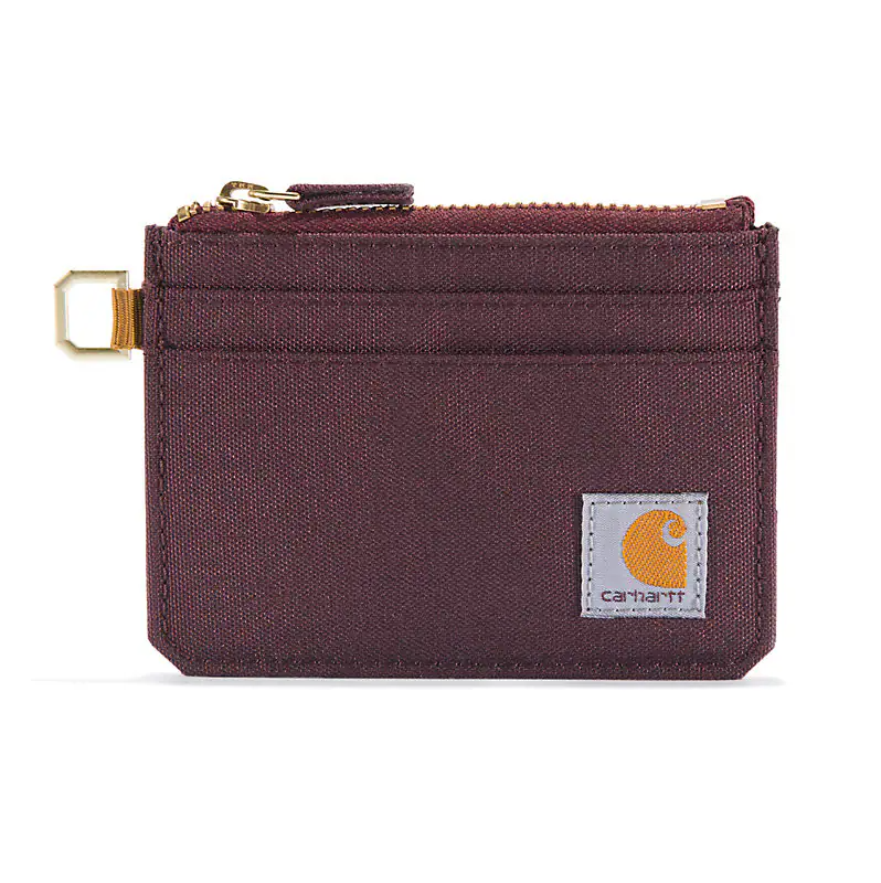 CARHARTT NYLON ZIPPERED CARD KEEPER WALLET- B0000245, Color: RED