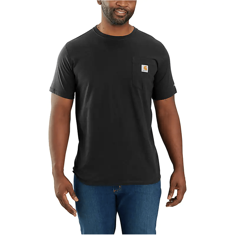CARHARTT FORCE® RELAXED FIT MIDWEIGHT SHORT-SLEEVE POCKET T-SHIRT, Color: BLACK, Size: SM