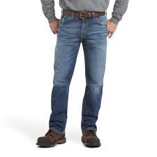 ARIAT MEN'S FR M4 RELAXED BASIC BOOT CUT JEAN-10020812, Color: DENIM, Size: 40 X 34