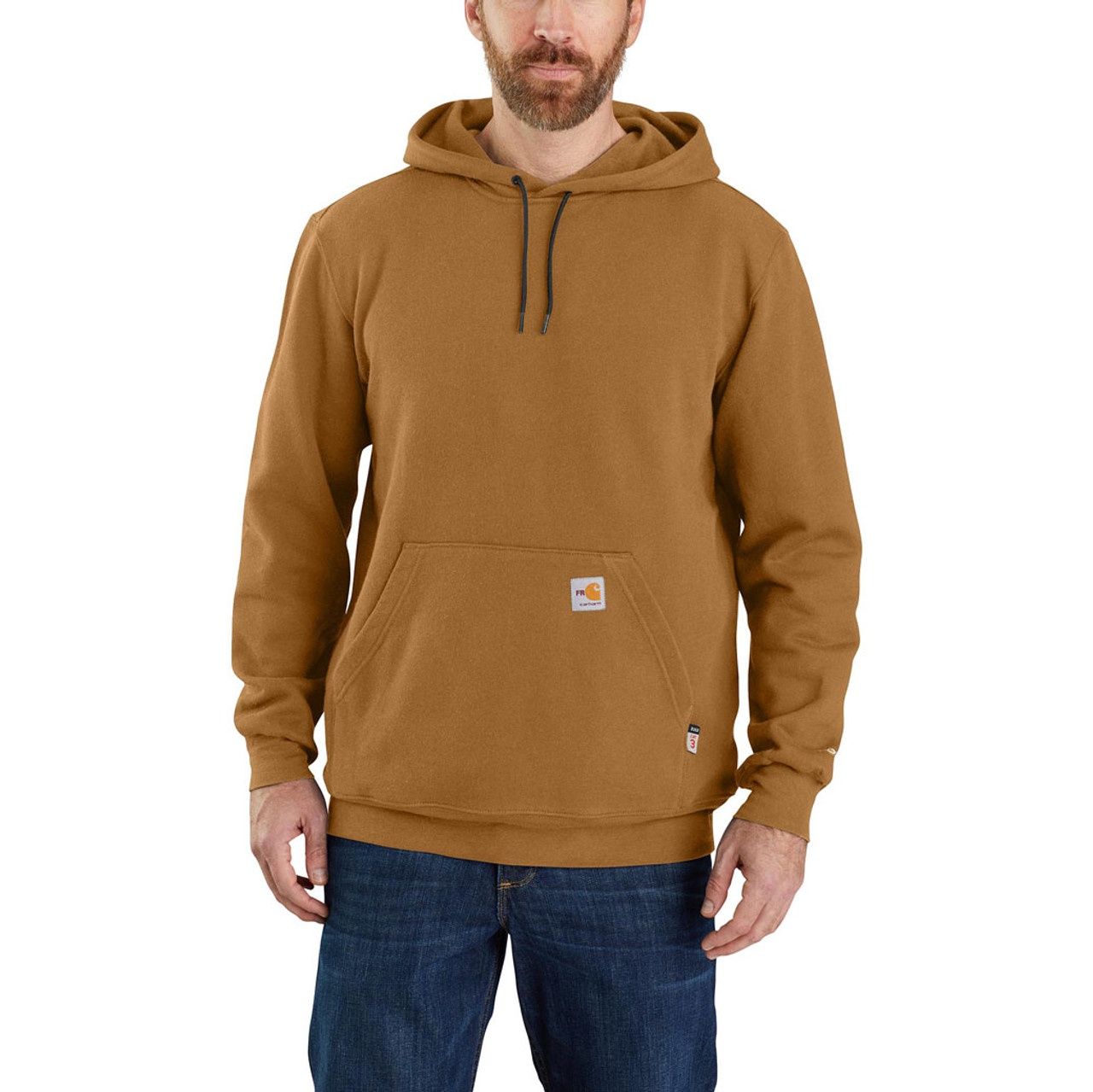 CARHARTT MEN'S FR FORCE LOOSE FIT MIDWEIGHT SWEATSHIRT-104983, Color: BROWN, Size: 3XL
