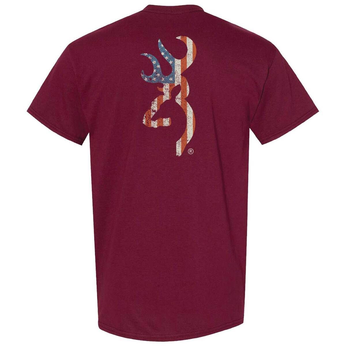 BROWNING MEN'S VALOR T-SHIRT-A0003111, Color: Maroon, Size: MED