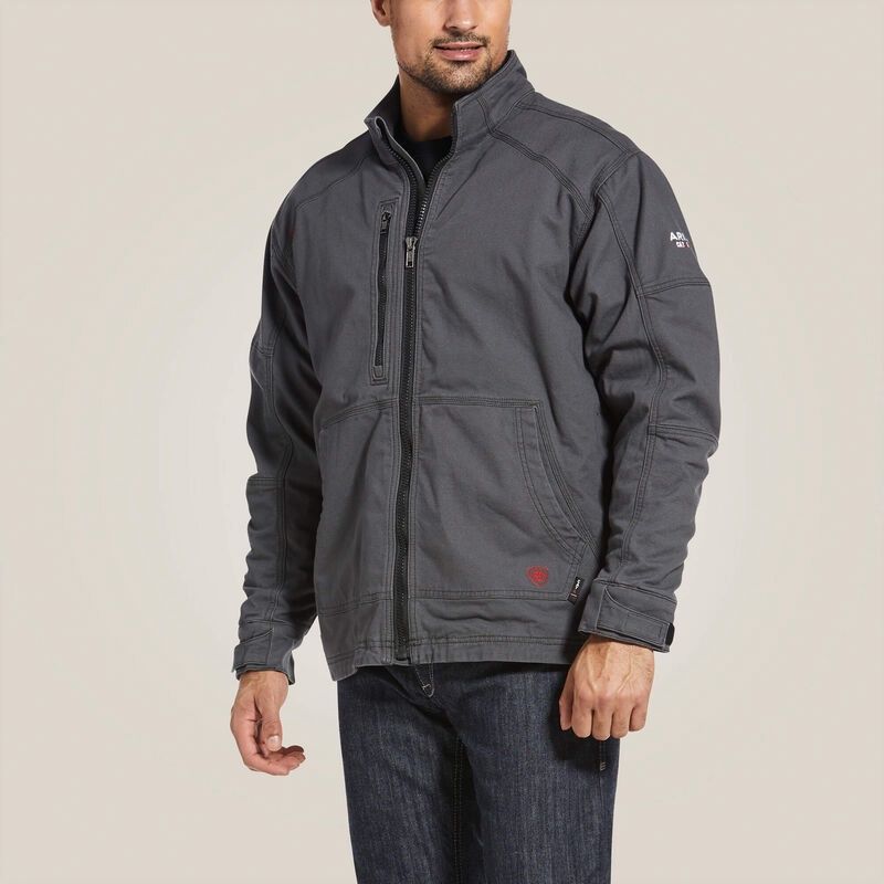 ARIAT MEN'S DURALIGHT CORDURA CANVAS FIELD JACKET-10033193, Color: GREY, Size: SM