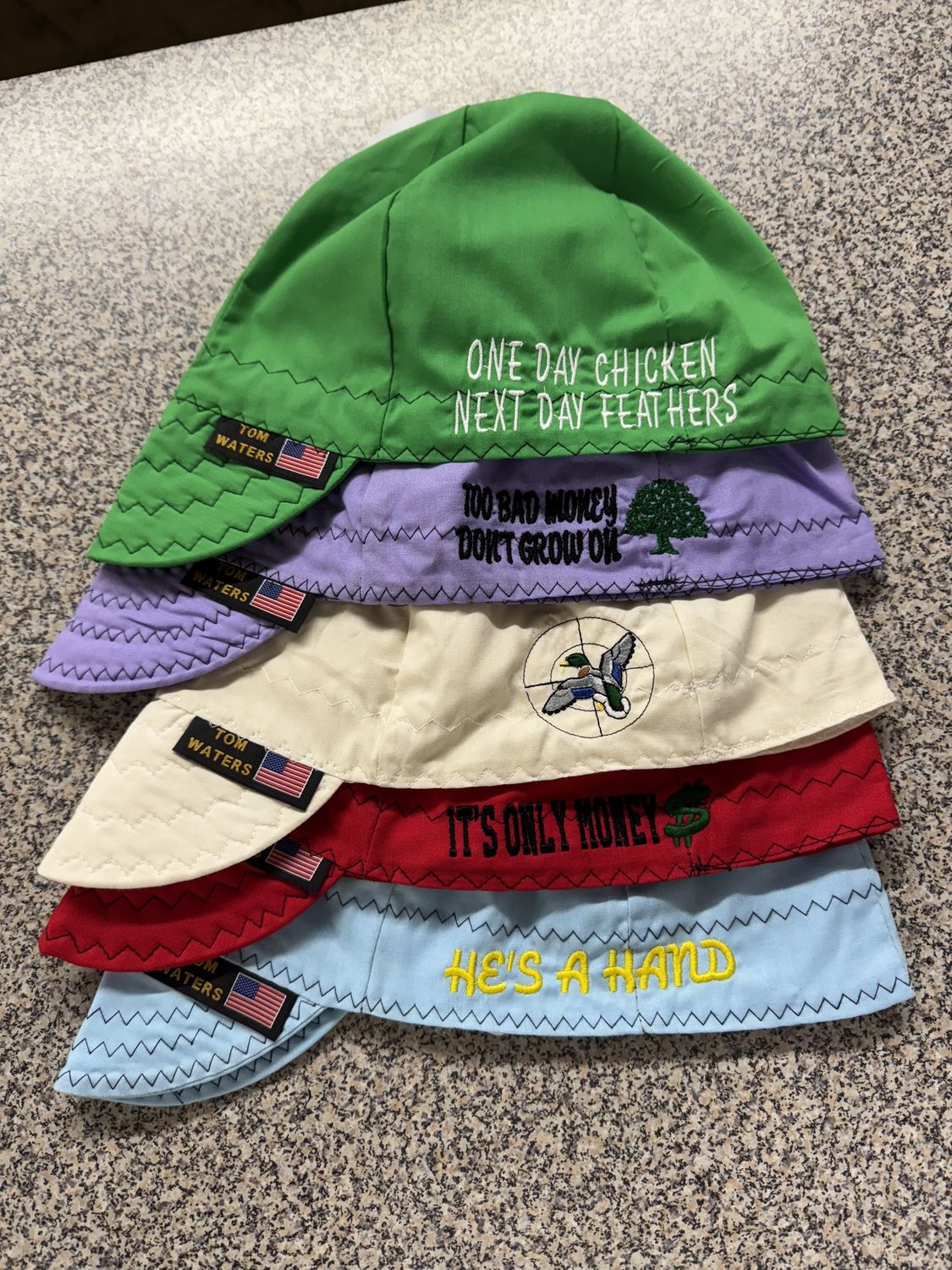 CUSTOM EMBRODIDERY SAYING WELDING CAPS
