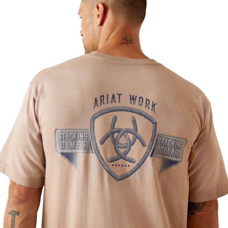 ARIAT MEN'S REBAR COTTON STRONG STACKING DIMES-10048980, Size: SM