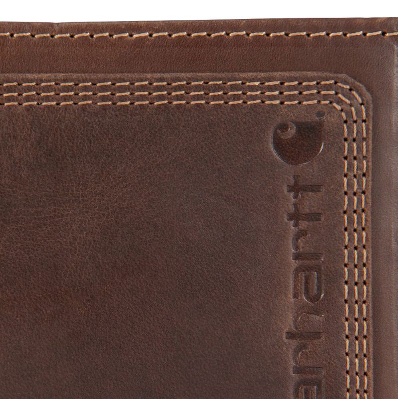 CARHARTT MEN'S LEATHER TRIPLE STITCH PASSCASE WALLET-B000021220199 CARHARTT MEN'S LEATHER TRIPLE STITCH PASSCASE WALLET-B000021220199, Color: BROWN