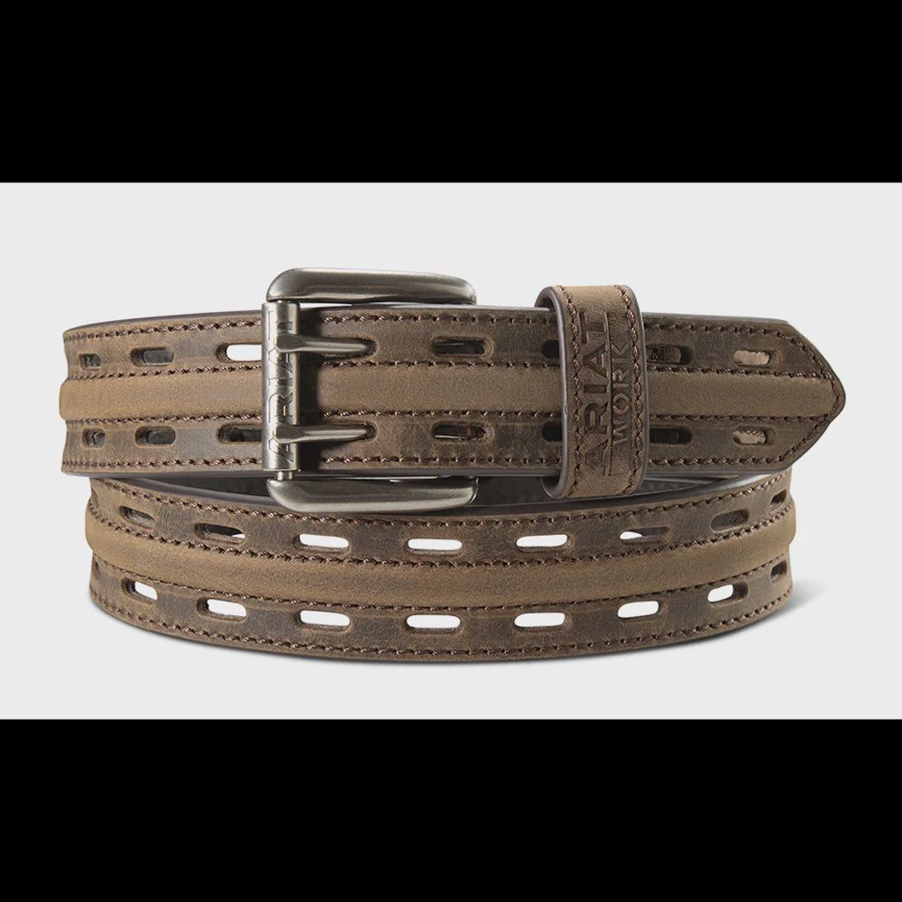 ARIAT  MEN'S  1 1/2 DOUBLE HOLE WORK  BELT-A1700702, Size: 34