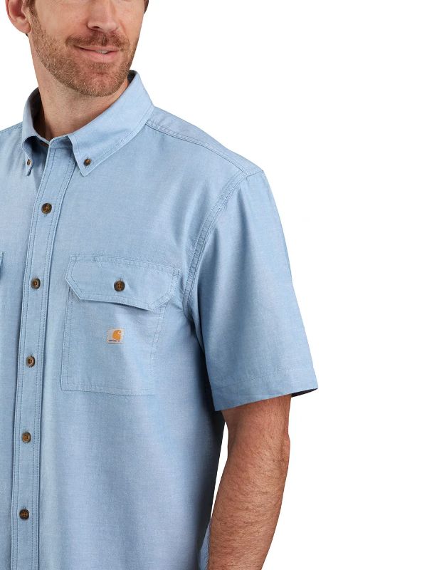 ARIAT MEN'S REBAR MADE TOUGH VENTTEK DURASTRETCH WORK SHIRT-10039325, Color: BLUE, Size: SM