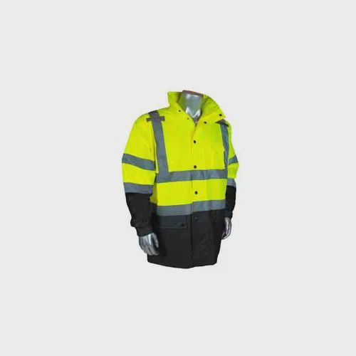 RADIANS  GENERAL PURPOSE RAIN JACKET-RW30-3Z1Y, Color: HI VIS GREEN, Size: 2XL