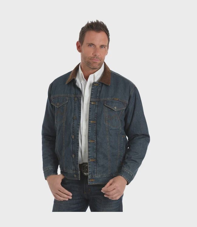 WRANGLER MEN'S BLANKET LINED JEAN JACKET-74265CD, Color: DENIM, Size: SM