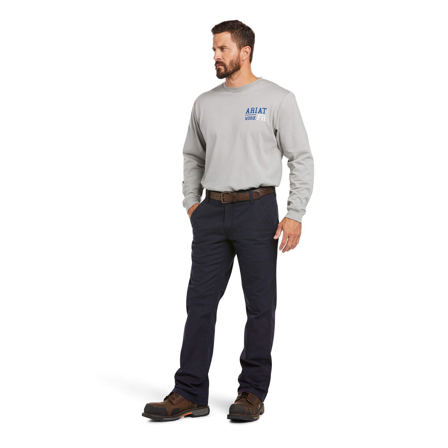 ARIAT MEN'S FR M4 NAVY RELAXED WORKHORSE BOOT CUT PANT | ARIAT 10019623, Color: NAVY, Size: 38 X 32