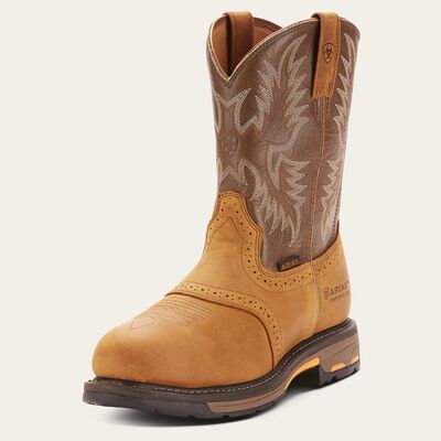 ARIAT MEN'S WORKHOG PULL ON COMPOSITE TOE-10001191, Color: BROWN, Size: 10D