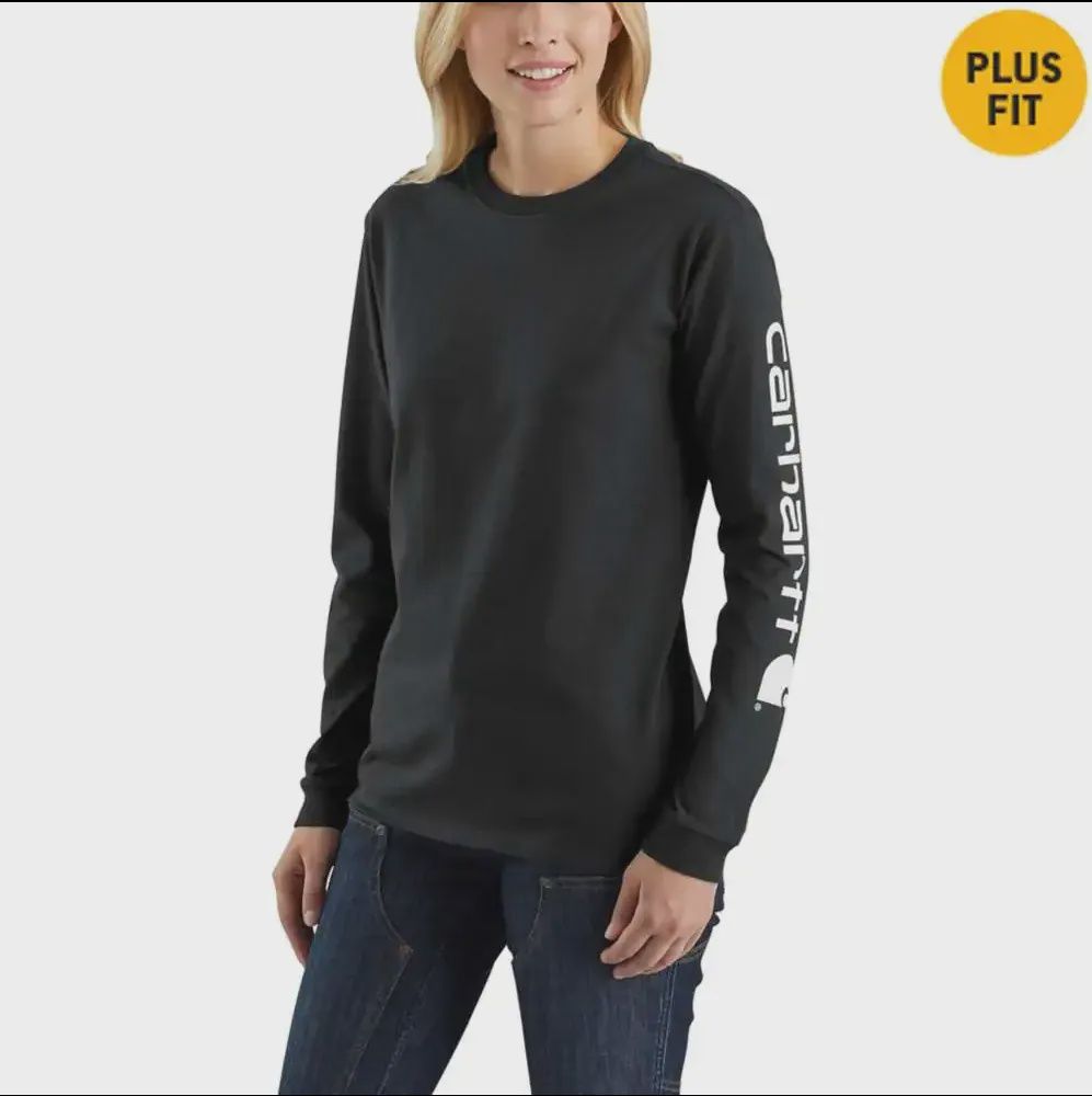 CARHARTT LADIES L/S LOOSE FIT L/S TEE 103401, Color: 001-BLACK, Size: LG
