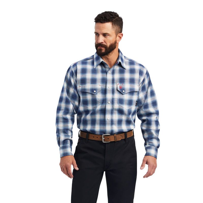 DISC ARIAT MEN'S FR RAYBURN SNAP WORK SHIRT