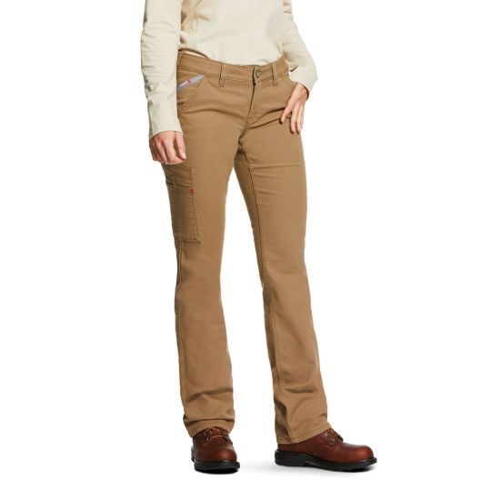 WOMEN’S ARIAT MID RISE STRETCH STRAIGHT LEG DURA LIGHT PANT-10030273, Color: KHAKI, Size: 28S